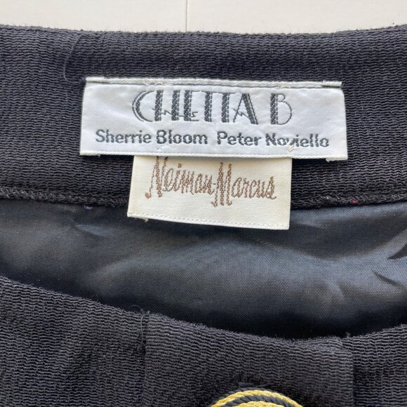 Vintage Chetta B Neiman Marcus Black Button-Down Dress 80's Mature Classic Chic - Picture 3 of 12